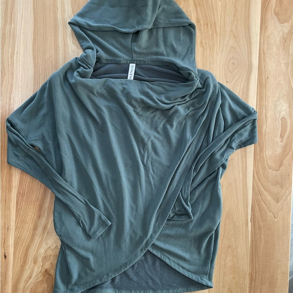 Athleta Purana Wrap Hoodie Sweatshirt Sage Green
